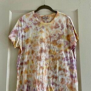 Toad&Co Primo Crew T-Shirt in Papaya Tie Dye | Size L